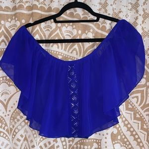 Blue off the shoulder top
